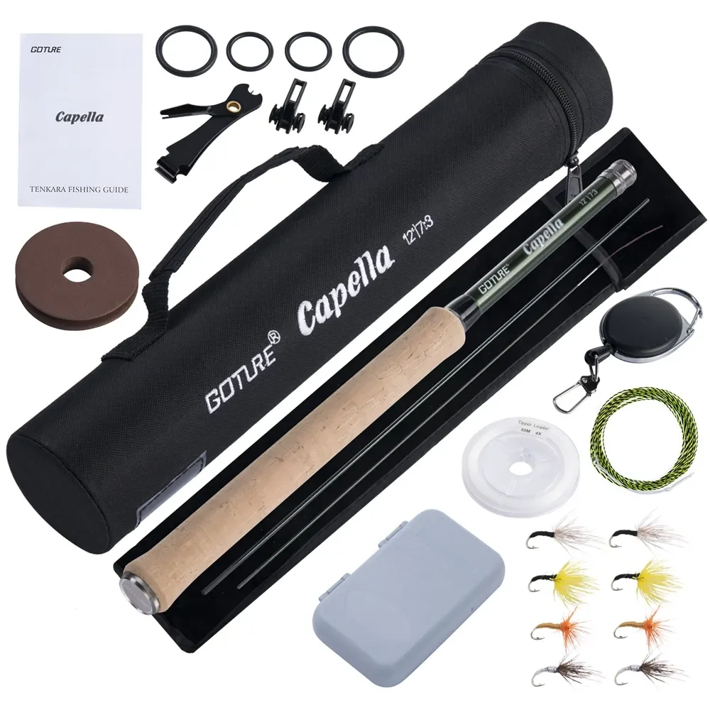 Fishing Rod Fly - ชุดคันเบ็ดตกปลาแบบเท็นคาร่า Goture 12 ฟุต รุ่นคลาสสิค น้ำหนักเบา