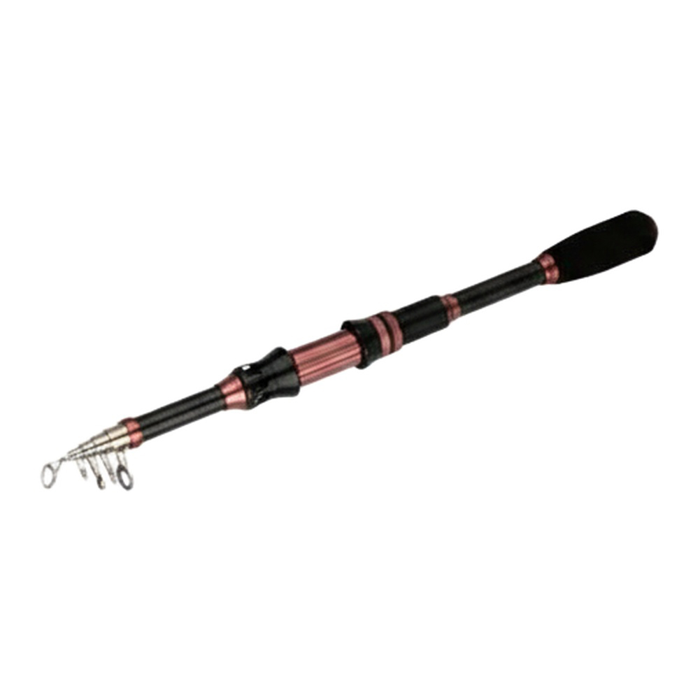 Fishing Rod Carbon Fiber - คันเบ็ดคาร์บอนไฟเบอร์แบบยืดหดได้ 1 ชิ้น พร้อมห่วงไกด์สแตนเลสและด้ามจับ EVA สีดำชมพู