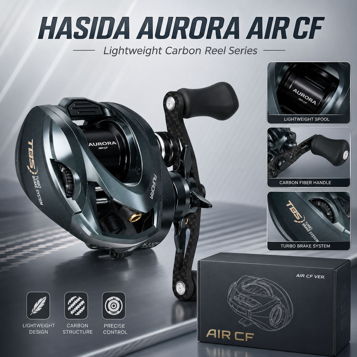 รอกตกปลา HASIDA Aurora AirCF C - Daiwa Reel Bg บทวิจารณ์และราคา