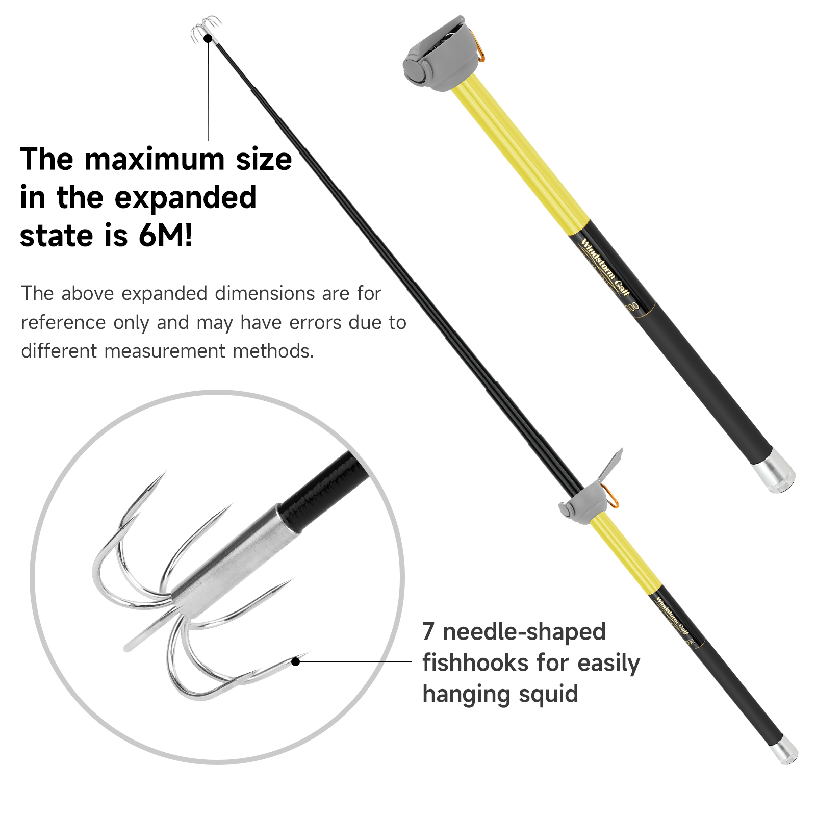 SANLIKE 6M คันเบ็ดตกปลาหมึกแบบ - Fishing Rod Carbon Fiber บทวิจารณ์และราคา