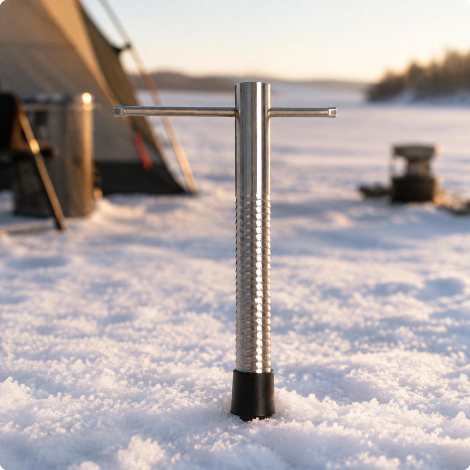 สว่านเจาะน้ำแข็งแบบกะทัดรัด ทำ - Fishing Rod Ice บทวิจารณ์และราคา